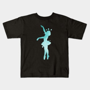 Turquoise Ballerina Kids T-Shirt